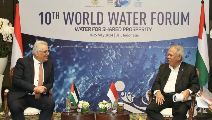 Menteri Pekerjaan Umum dan Perumahan Rakyat (PUPR) Basuki Hadimuljono, bertemu dengan Menteri Sumber Daya Air Palestina di agenda World Water Forum (WWF).