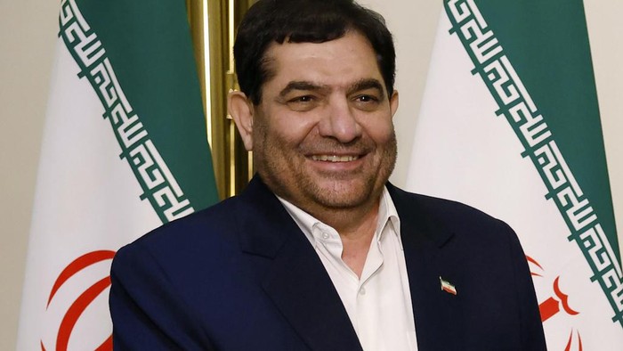 FILE - Iranian First Vice President Mohammad Mokhber meets with Russian Prime Minister Mikhail Mishustin, on the sidelines of the Council of Heads of Government of the Commonwealth of Independent States (CIS) and Shanghai Cooperation Organization (SCO) member States in Bishkek, Kyrgyzstan, Oct. 25, 2023. Iran’s supreme leader appointed Mokhber as country’s acting president Monday, May 20, 2024, after a helicopter crash killed President Ebrahim Raisi. (Dmitry Astakhov, Sputnik, Kremlin Pool Photo via AP, File)