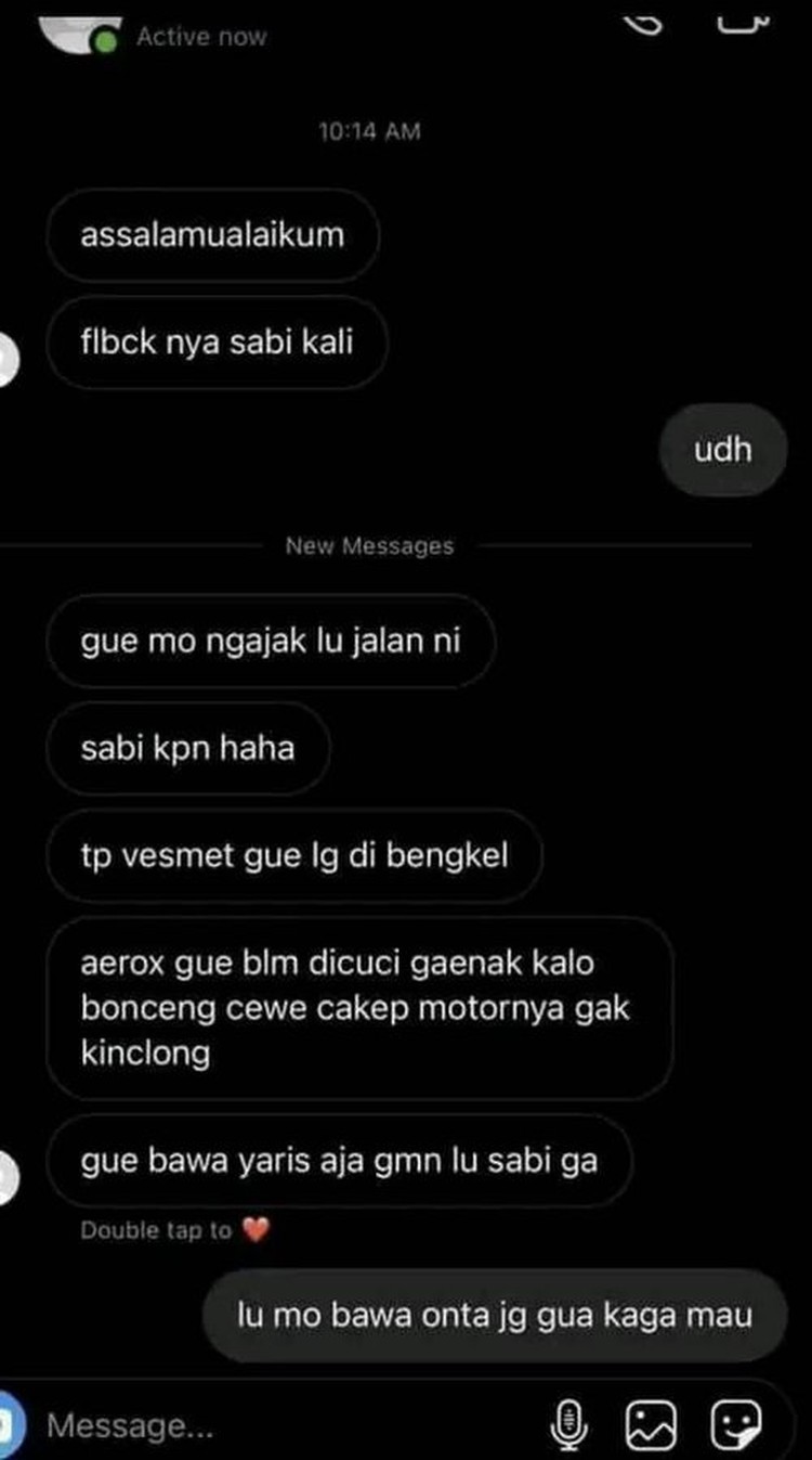 10 Chat Kocak Orang Sombong, Iya deh Si Paling Keren Kadang suka kocak sendiri melihat tingkah orang sombong. Berikut ini misalnya. Kok bisa ya ada orang sepede itu?