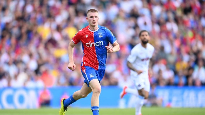 LONDON, ENGLAND - MAY 19: Adam Wharton of Crystal Palace runs with the ball  during the Premier League match between Crystal Palace and Aston Villa at Selhurst Park on May 19, 2024 in London, England. (Photo by Alex Davidson/Getty Images)