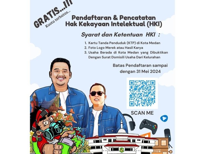 Pemkot Medan gratiskan pendaftaran dan pencatatan HKI