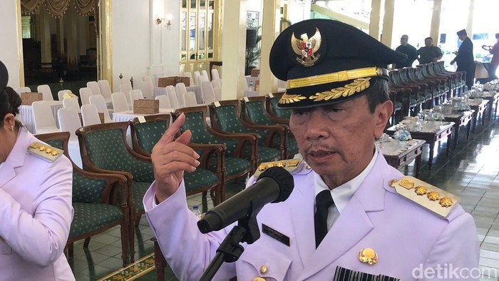 Pj Wali Kota Jogja Sugeng Purwanto usai acara pelantikan di Bangsal Kepatihan, Rabu (22/5/2024).