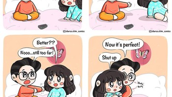 Tempat ternyaman memang berada di dekat pasangan. Foto: (Bored Panda).