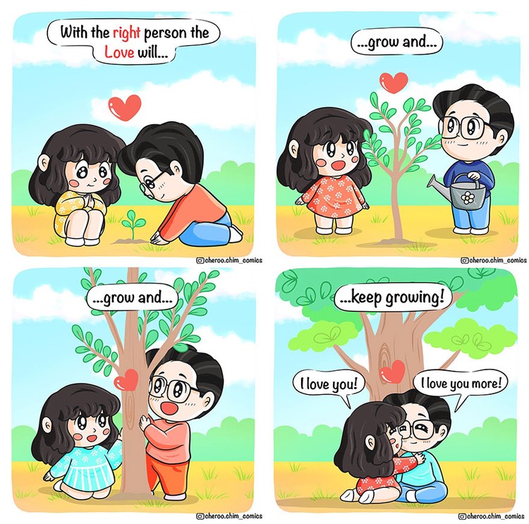Seorang ilustrator asal India, Sumon Sikdar, membuat serial komik romantis, yang memperkenalkan dua karakter unyu Cheroo dan Chim. Mari simak komiknya berikut.