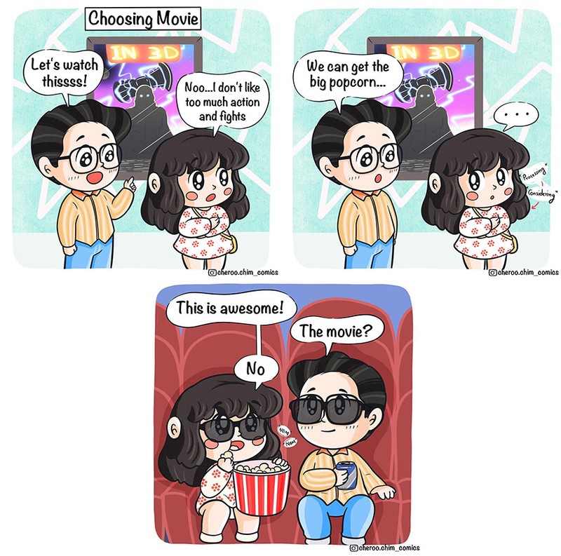 Seorang ilustrator asal India, Sumon Sikdar, membuat serial komik romantis, yang memperkenalkan dua karakter unyu Cheroo dan Chim. Mari simak komiknya berikut.