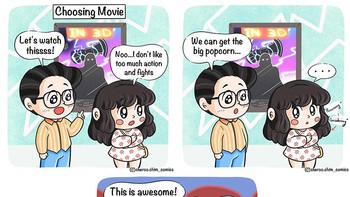Terkadang cemilan yang menemani lebih menyenangkan dibandingkan film yang tayang. Foto: (Bored Panda).
