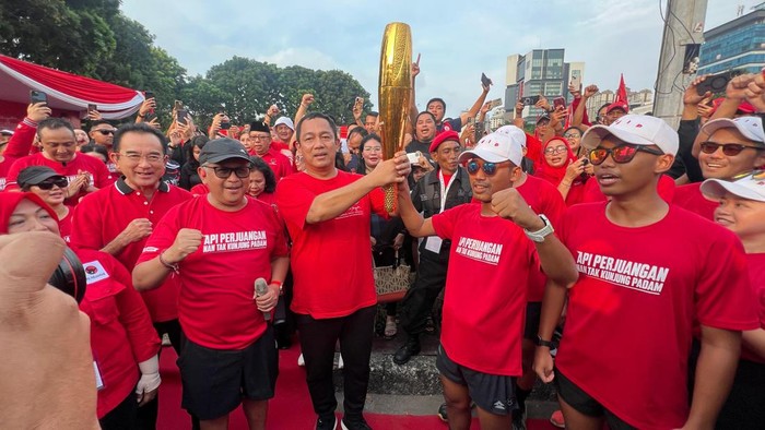 Obor api perjuangan PDIP tiba di Kemayoran Jakarta