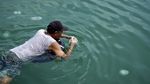 Penampakan Ubur-ubur Bermunculan di Pantai Mayangan Probolinggo