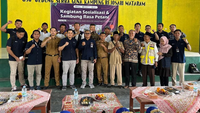PT Pusri menggelar Sosialisasi dan Temu Pelanggan kepada petani, pemilik kios, distributor, dan dinas pertanian di Desa Rejosari Mataram, Kecamatan Seputih Mataram, Lampung Tengah.