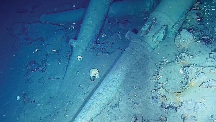 Harta Karun Incaran Dunia Berusia 300 Tahun Terkuak! A cannon of the wreck of the galleon San Jose, which sank in 1708 near the port of Cartagena, is seen during an underwater exploration by the Colombian Navy, in this handout image distributed on May 10, 2024. Colombian Army/Handout via REUTERS ATTENTION EDITORS - THIS IMAGE WAS PROVIDED BY A THIRD PARTY. NO RESALES. NO ARCHIVES. MANDATORY CREDIT
