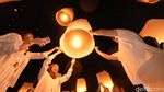 Keseruan Melepas Lampion di Candi Borobudur