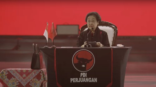 Megawati Soekarnoputri dalam acara Rakernas PDIP, Jumat (24/5/2024). (YouTube PDIP)