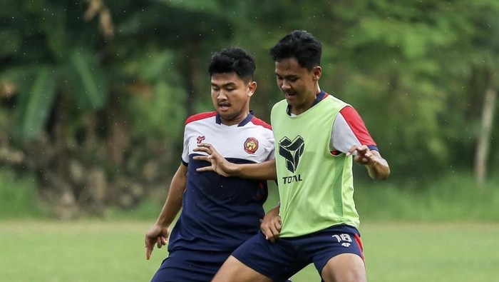 Sesi latihan Persiba Bantul jelang menghadapi 757 Kepri Jaya, Jumat (24/5/2024).