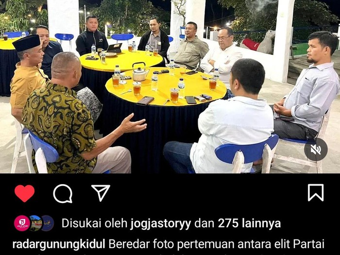Pertemuan elite Gerindra, PKS dan NasDem Gunungkidul bersama eks Rektor UNY Sutrisna Wibawa yang diyakini terjadi pada pekan lalu. Foto diunggah Jumat (24/5/2024).