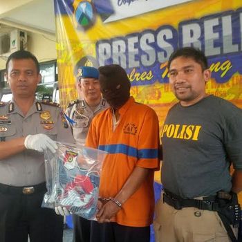 Wagianto usai ditangkap dan dihadirkan dalam press release