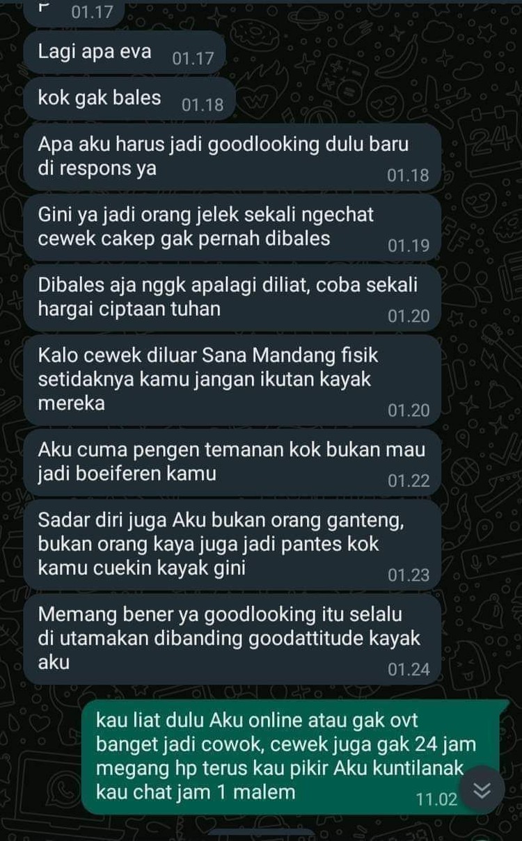 Chat WhatsApp random ini benar-benar bikin nyengir membacanya. Kok absurd banget ya, isi percakapannya? Aowkaowk.