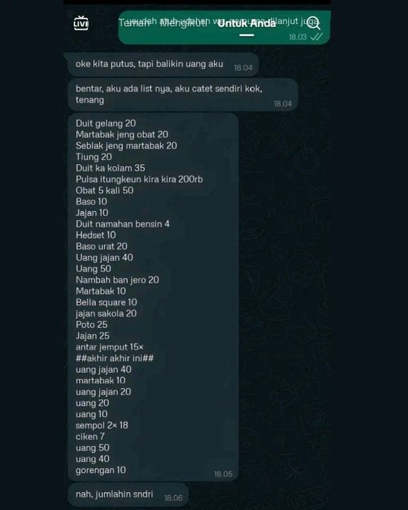 Chat WhatsApp random ini benar-benar bikin nyengir membacanya. Kok absurd banget ya, isi percakapannya? Aowkaowk.