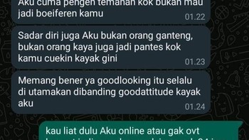 Nggak yakin ini pacarnya atau bukan, tapi kocak aja ngambek karena chat belum dibalas pukul 01.00. Foto: X/txtdariwhatsap