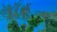 Wisatawan memberi makan ikan saat menikmati wisata bawah air di perairan Nusa Dua, Bali, Jumat (24/5/2024). 