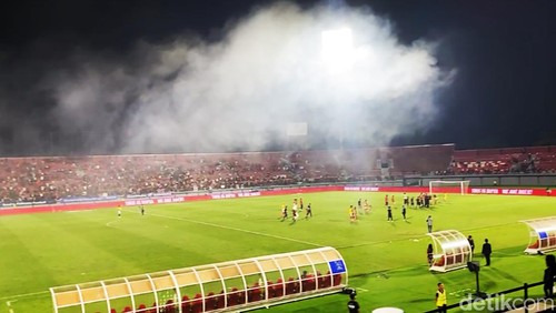 Perebutan posisi ketiga pada leg pertama liga 1 2023/2024, antara Bali United melawan Borneo FC di Stadion I Wayan Dipta, Gianyar, Sabtu (25/5/2024)