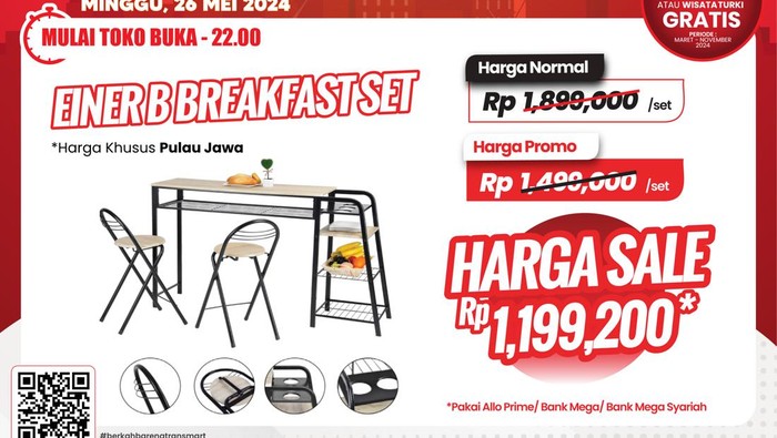 Meja Makan di Transmart Full Day Sale