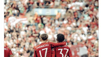 Alejandro Garnacho dan Kobbie Mainoo bersinar dalam pertandingan semalam sebagaii pencetak gol. Foto: Twitter