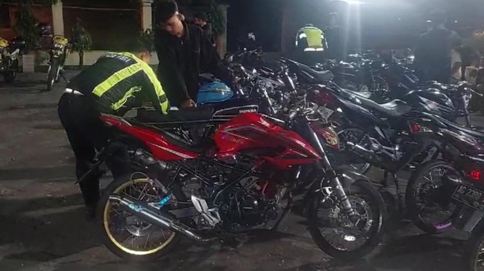 Motor yang terjaring razia di Kediri