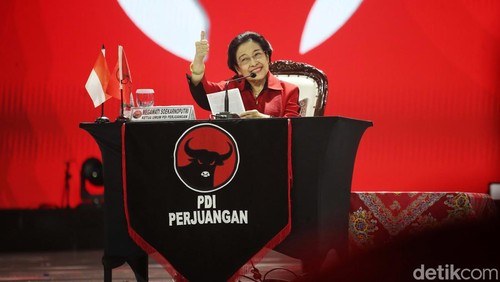Rakernas V PDIP di Beach City International Stadium, Jakut, resmi ditutup, Minggu (26/5/2024). Rakernas ditutup dengan pidato Ketum PDIP Megawati Soekarnoputri.