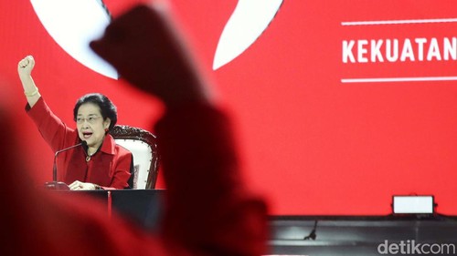 Rakernas V PDIP di Beach City International Stadium, Jakut, resmi ditutup, Minggu (26/5/2024). Rakernas ditutup dengan pidato Ketum PDIP Megawati Soekarnoputri.