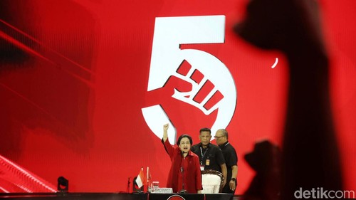 Rakernas V PDIP di Beach City International Stadium, Jakut, resmi ditutup, Minggu (26/5/2024). Rakernas ditutup dengan pidato Ketum PDIP Megawati Soekarnoputri.