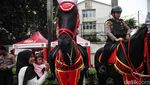 Polisi Berkuda Jadi Primadona Pengunjung CFD Jakarta