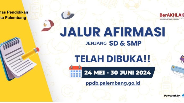 PPDB Kota Palembang 2024 resmi dibuka.