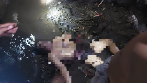 Pria di Lombok Tengah ditemukan tewas di saluran irigasi, Minggu (26/5/2024). (Dok. Polsek Pringgarata)