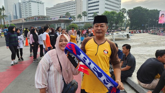 Warga Malang saat datangi CFD di Bundaran HI (Adrial/detikcom)
