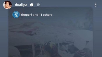 Dua Lipa penyanyi lagu Levitating juga mendukung Palestina dalam beberapa kesempatan. Salah satu aksinya dengan mengunggah Instagram Story untuk donasi anak-anak di Gaza. Foto: Instagram