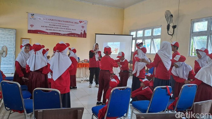 Kemensos Goes to School Digelar di Aceh Utara. (Yogi/detikcom)
