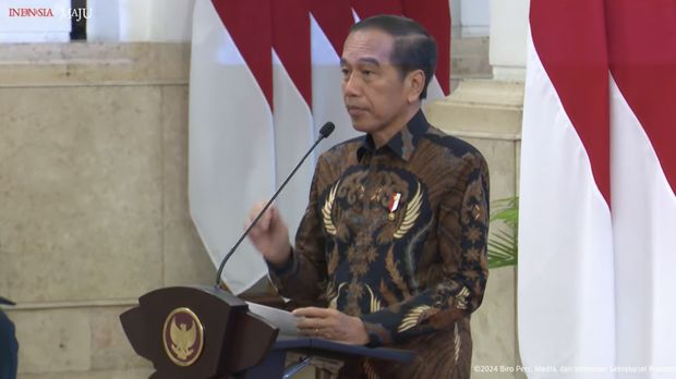 Presiden Joko Widodo (Jokowi) saat memberikan sambutan dalam SPBE Summit 2024 dan Peluncuran GovTech Indonesia, Istana Negara, (27/5/2024). (Tangkapan Layar Youtube Sekretariat Presiden)