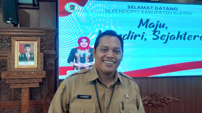 Sekretaris Daerah Klaten, Jajang Prihono di Pendapa Setda Klaten, Senin (27/5/2024).