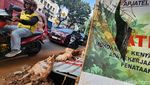Ada Galian Kabel, Jalur Pedestrian Jalan Wijaya Jaksel Jadi Acak-acakan