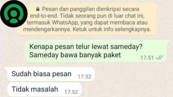 Dan percakapan pun berakhir. Foto: X/txtdarionlshop