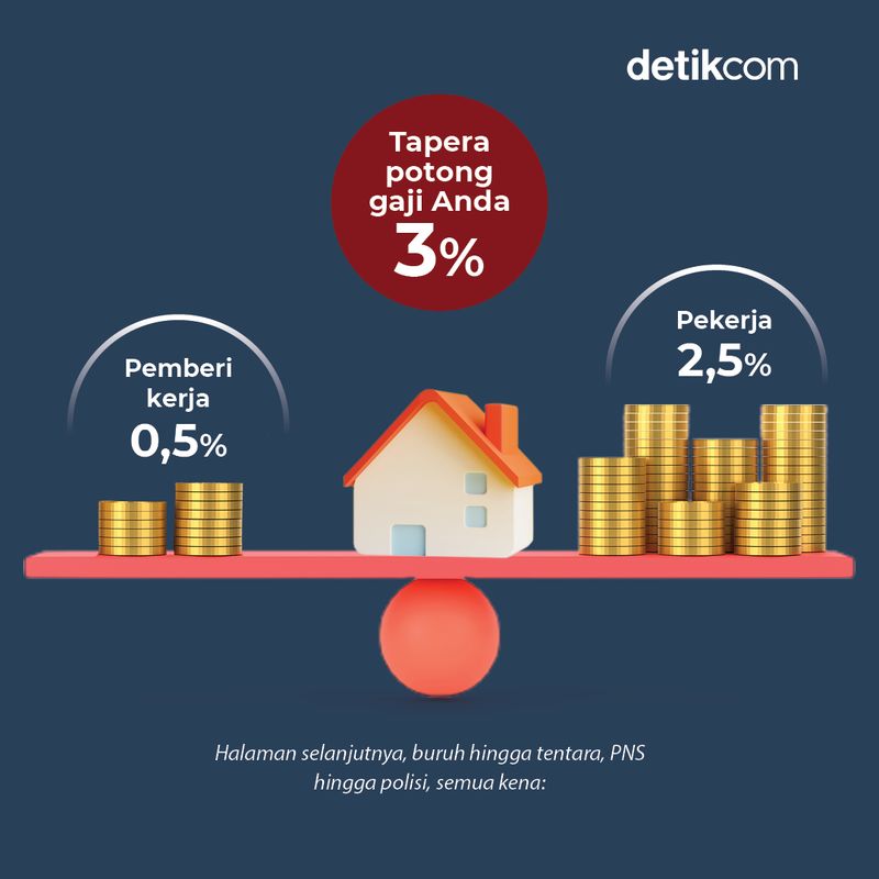 Infografis Tapera (Infografis Fuad Hasim, naskah Danu Damarjati/detikcom)