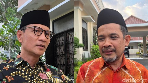 Kolase foto Ketua DPD I Partai Golkar NTB Mohan Roliskana (kanan) dan Ketua DPW PKS NTB Yek Agil (kiri) seusai bertemu pada Selasa (28/5/2024) sore di Mataram. (Lalu Helmy Akbar/detikBali)