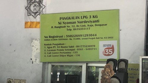 Pangkalan LPG 3 kg Ni Nyoman Nurdeviyanti di Jalan Hangtuah Nomor 12, Kota Denpasar, Bali, yang disanksi Pertamina Patra Niaga Regional Jatimbalinus. (Dok. Pertamina Patra Niaga Regional Jatimbalinus)