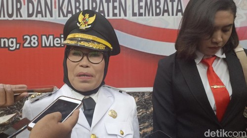 Penjabat Bupati Flotim Periode 2024-2025, Sulastri H. Rasyid, saat diwawancarai di Aula El Tari Kupang, NTT. 
Foto: Simon Selly / detikBali.