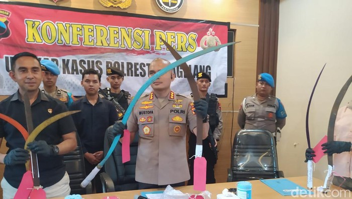 Rilis kasus pembacokan ABG di samping Masjid Cawang di Mapolresta Magelang, Selasa (28/5/2024)