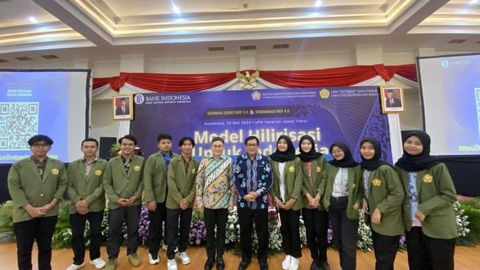 Seminar tentang model hilirisasi yang digelar ISEI di UPN Veteran Jatim, Surabaya.