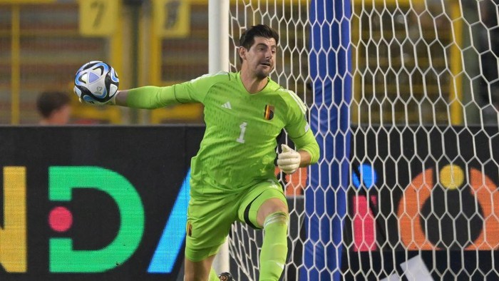 BRUSSELS - Belgium goalkeeper Thibaut Courtois during the UEFA EURO 2024 qualifying match between Belgium and Austria at King Baudouin Stadium on June 17, 2023 in Brussels, Belgium. AP | Dutch Height | GERRIT OF COLOGNE (Photo by ANP via Getty Images)