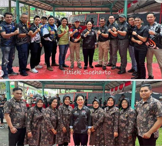 Atasan berbahan mengilap tersebut dipadukannya dengan bawahan senada. Alas kaki berupa flat shoes pun matching. (Foto: Instagram)