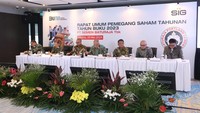 PT Semen Baturaja Tbk (SMBR) selaku anak usaha PT Semen Indonesia (Persero) Tbk (SIG) menggelarRapat Umum Pemegang Saham Tahunan (RUPST) Tahun Buku 2023 di The East Tower Mega Kuningan, Jakarta, Rabu (29/5/2024).