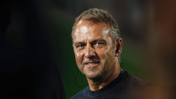 WOLFSBURG - Germany coach Hansi Flick during the friendly Interland match between Germany and Japan at the Volkswagen Arena on September 9, 2023 in Wolfsburg, Germany. ANP | Hollandse Hoogte | BART STOUTJESDIJK (Photo by ANP via Getty Images)
